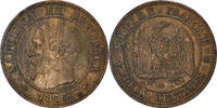France 2 Centimes Coin, Napoleon III, Paris, Bronze -