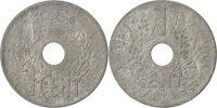French Indochina Cent Coin, Zinc, KM:24.3, Lecompte:109 -