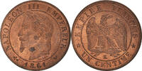 France Centime Coin, Napoleon III, Bordeaux, Bronze, KM:795.3 -