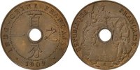 French Indochina Cent Coin, Paris, Bronze, KM:12.1 -