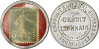 France 5 Centimes Coin, Crédit Lyonnais, Credit Lyonnais, Timbre-Monnaie -