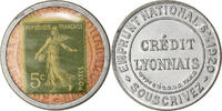France 5 Centimes Coin, Credit Lyonnais, Timbre-Monnaie -