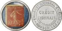 France 10 Centimes Coin, Credit Lyonnais, Timbre-Monnaie -