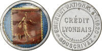 France 10 Centimes Coin, Credit Lyonnais, Timbre-Monnaie -