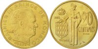 Monaco 20 Centimes Coin, Cupro-Aluminium, KM:E46, Gadoury:147 -