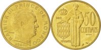 Monaco 50 Centimes Coin, Cupro-Aluminium, KM:E49, Gadoury:148 -