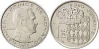 Monaco Franc Coin, Rainier III, Nickel, KM:140, Gadoury:150 -