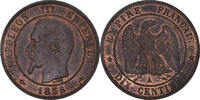 France 10 Centimes Coin, Napoleon III, Paris, Bronze -