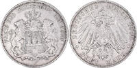 German States 3 Mark Coin, HAMBURG, Hamburg, Silver, KM:620 -