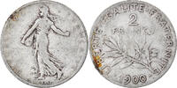 France 2 Francs Coin, Semeuse, Paris, Silver, KM:845.1 -