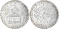 France 100 Francs Coin, Panthéon, Paris, Silver, KM:951.1 -