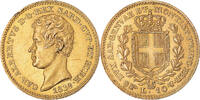 Kingdom of Sardinia 10 Lire Carlo Alberto, Torino, Gold -