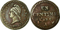 France Centime Coin, Dupré, Paris, Bronze, KM:646 -