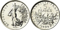 France 5 Francs Coin, Semeuse, Paris, Nickel Clad Copper-Nickel -