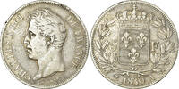 France 5 Francs Coin, Charles X, Paris, Silver, KM:727 -