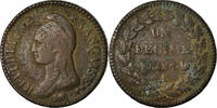 France Decime Coin, Dupré, Paris, rooster / cornucopia -