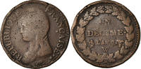 France Decime Coin, Dupré, Lille, Bronze, KM:644.11 -