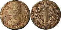 France 2 Sols Coin, 2 sols françois, Rouen, Bronze -