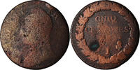 France 5 Centimes Coin, Dupré, Limoges, error CNIQ, Bronze -