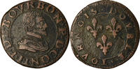 France Double Tournois Coin, Château-Regnault, Copper, CGKL:674 -