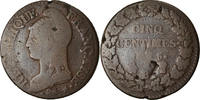France 5 Centimes Coin, Dupré, Strasbourg, Bronze, KM:640.4 -
