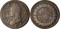 France Decime Coin, Dupré, Paris, Refrappage du 2 décimes -