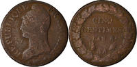 France 5 Centimes Coin, Dupré, Metz, Bronze, KM:640.2, Le -
