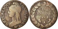 France 5 Centimes Coin, Dupré, Paris, Bronze, KM:640.1 -
