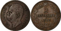 Italy 2 Centesimi Coin, Umberto I, Rome, Copper, KM:30 -