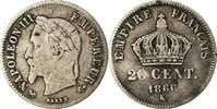 France 20 Centimes Coin, Napoleon III, Napoléon III, Bordeaux -