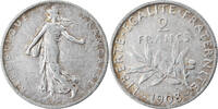 France 2 Francs Coin, Semeuse, Paris, Silver, KM:845.1 -