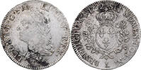 France Écu à la vieille tête Louis XV, Bayonne, Silver, EF(40-45) -
