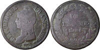 France Decime Coin, Dupré, Lille, Bronze, KM:644.11 -