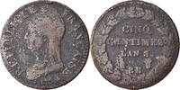 France 5 Centimes Coin, Dupré, Strasbourg, Bronze -