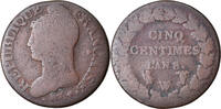 France 5 Centimes Coin, Dupré, Lille, Bronze, KM:640.11 -