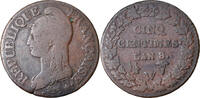 France 5 Centimes Coin, Dupré, Lille, Bronze, KM:640.11 -