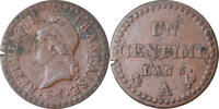 France Centime Coin, Dupré, Paris, Bronze, KM:646 -