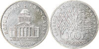 France 100 Francs Coin, Panthéon, Paris, Silver, KM:951.1 -