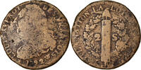 France 2 Sols Coin, 2 sols françois, Lille, Bronze -