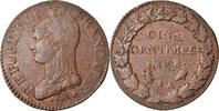 France 5 Centimes Coin, Dupré, Metz, Bronze, KM:640.2 -