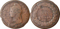 France Decime Coin, Dupré, Orléans, Bronze, KM:645.7 -
