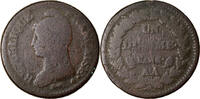 France Decime Coin, Dupré, Metz (AA/A), Bronze, KM:644.2 -