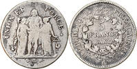 France 5 Francs Coin, Union et Force, Paris, Silver -