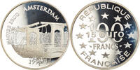 France 100 Francs-15 Euro Coin, Magere Brug d'Amsterdam, Proof -