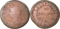 France Decime Coin, Dupré, Orléans, Bronze, KM:645.7 -