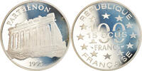 France 100 Francs-15 Ecus Coin, Parthénon, Proof, Silver -