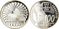 France 100 Francs Coin, Sainte-Mère-Eglise, Paris, Proof -
