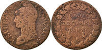 France 5 Centimes Coin, Dupré, Paris, rooster / cornucopia -