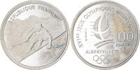France 100 Francs Coin, albertville 92, Proof, Silver -