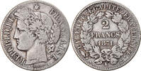 France 2 Francs Coin, Cérès, Bordeaux, grand K, Silver -